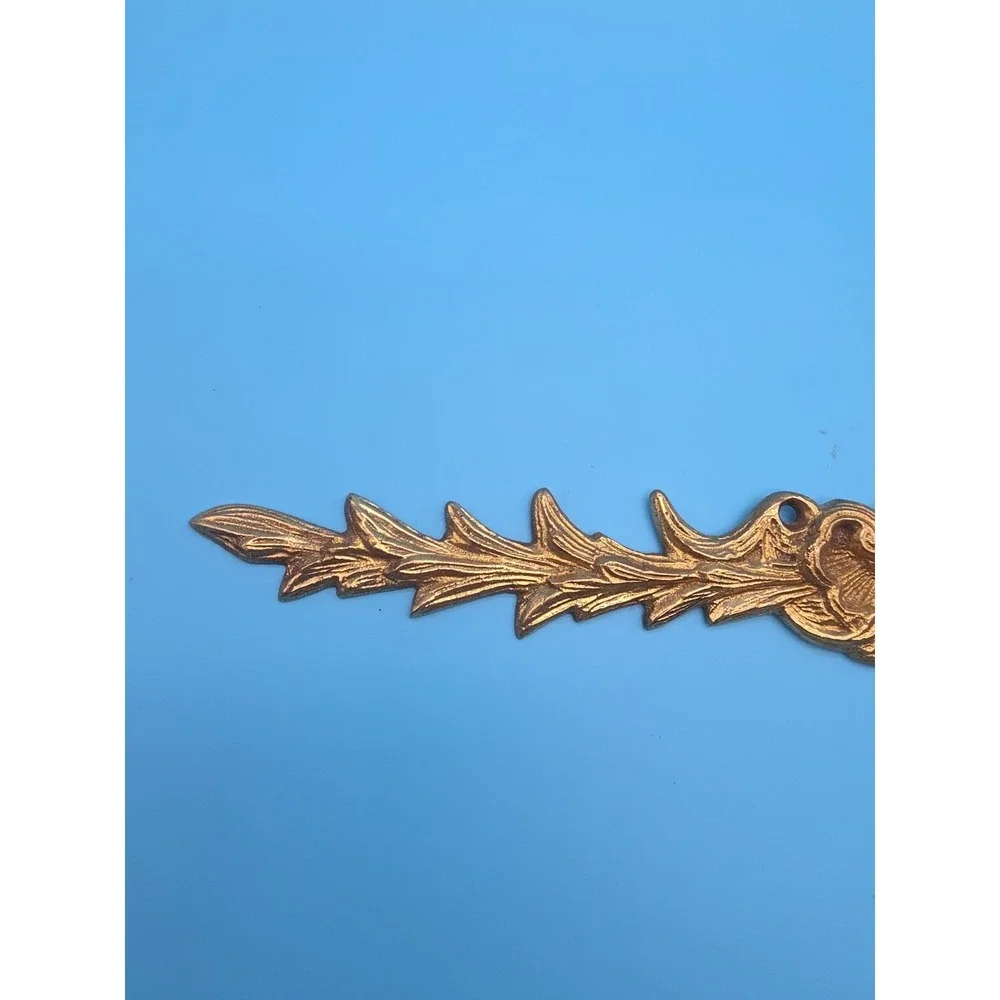 Vintage Brass Ornate Wall Applique Or Furniture Adornment Accessory